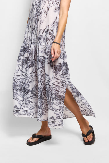 beebadoobee smudged leopard cotton dress