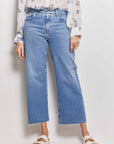 ag saige wide leg crop fray jeans.