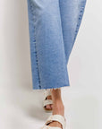 ag saige wide leg crop fray jeans.