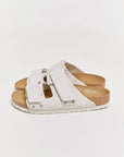 byfreer birkenstock antique white suede sandal.