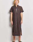 byfreer ginger linen caramel swirl dress.