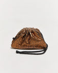 byfreer maria la rosa bronze metallic clutch.
