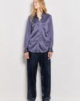 byfreer standard stretch silk satin shirt charcoal.