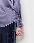 byfreer standard stretch silk satin shirt charcoal.