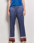 zazie paisley stretch silk satin pant.