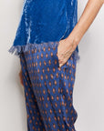zazie paisley stretch silk satin pant.