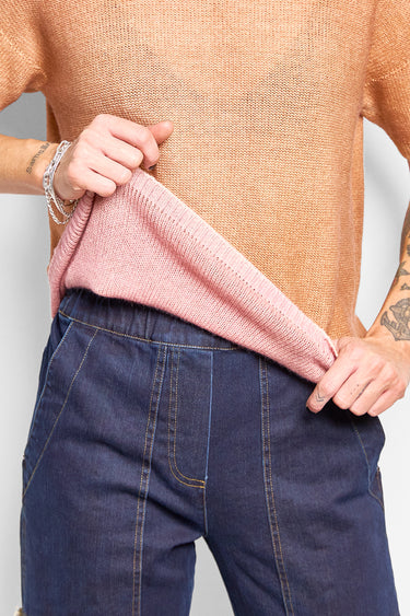 GS reversible cashmere short sleeve top