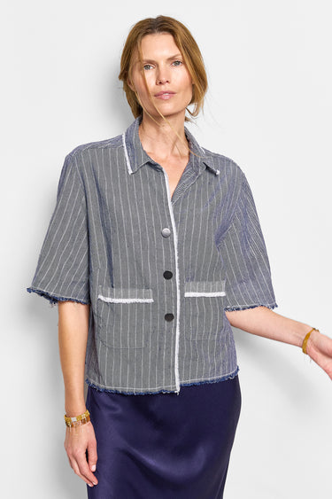 adore pinstripe linen shirt