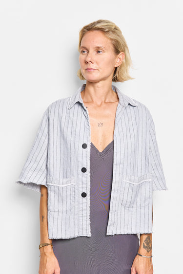 adore pinstripe linen shirt