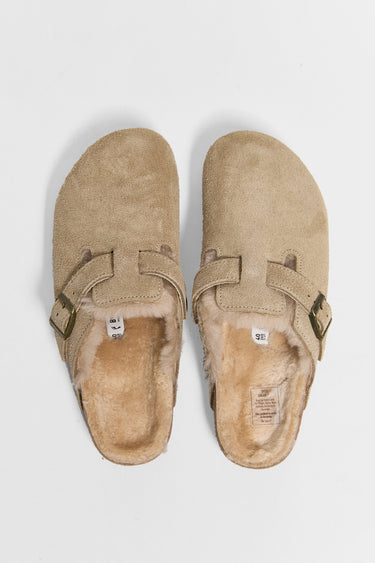 BIRKENSTOCK boston shearling taupe suede leather/shearling
