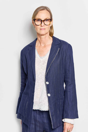 bryan navy herringbone pinstripe jacket