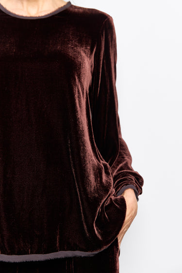 cara velvet bell sleeve top