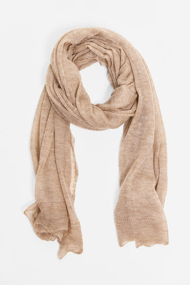 scalloped edge cashmere scarf