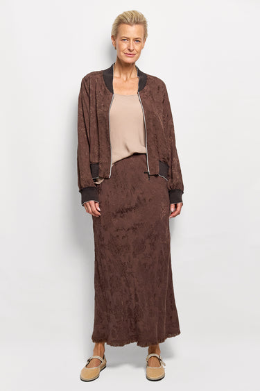 charm brown brocade skirt