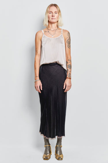 drape silk velvet skirt