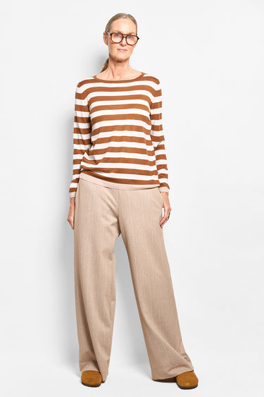 GS metallic stripe wool long sleeve top