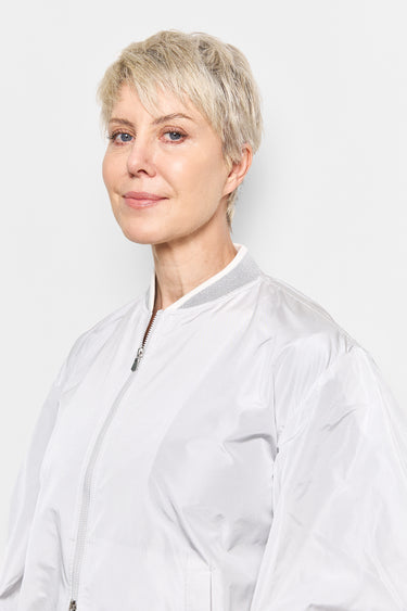GS over sleeves nylon zip jacket