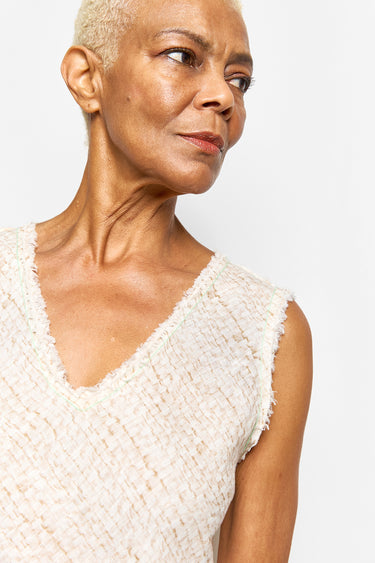 harper sleeveless selvedge top