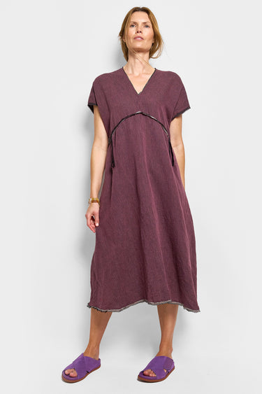 holly plum stripe dress