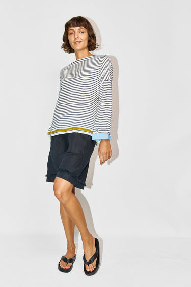 marthe stripe silk top