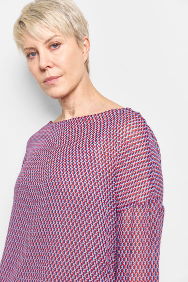 marthe geo print silk top