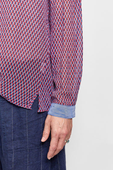 marthe geo print silk top
