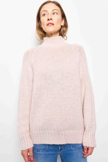 mock chunky beige pullover