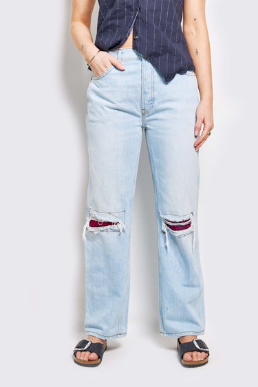 rl01048 | RE/DONE mid-rise straight leg patch jean