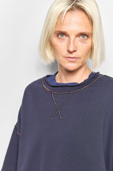 rustic navy cotton terry tee