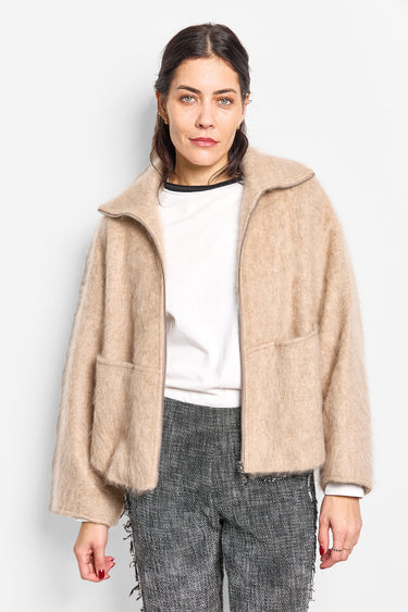 snug brushed wool collared jacket