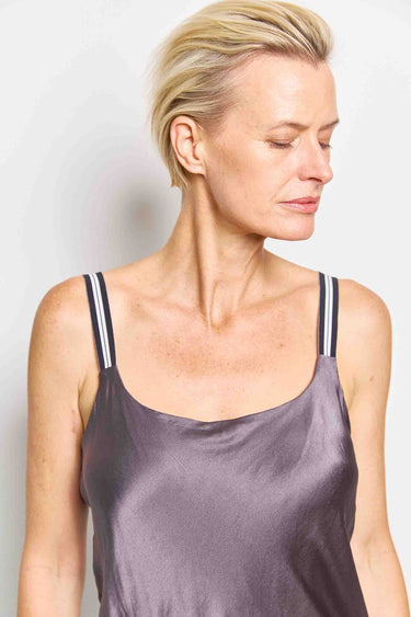 stretch silk satin tank
