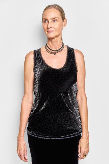 taron leopard velvet top