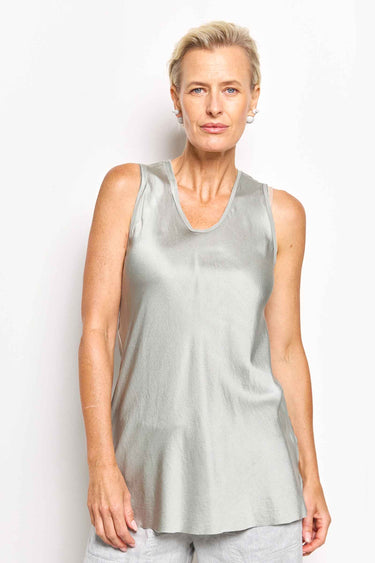 tradie stretch silk satin tank byfreer.