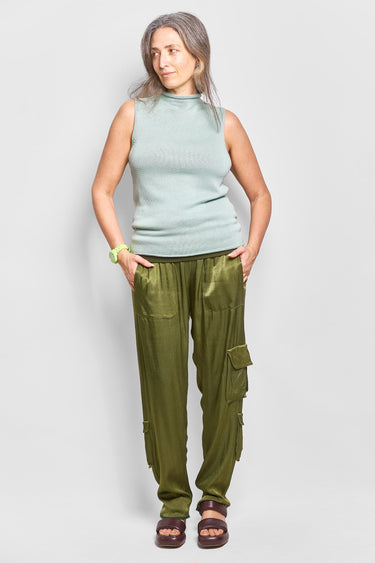 GS rasata sleeveless cotton turtleneck top