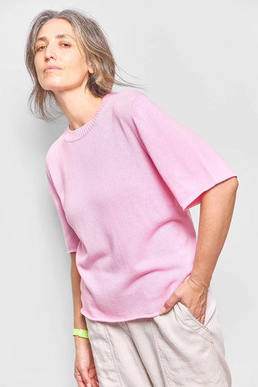GS rasato crew neck cotton knit top