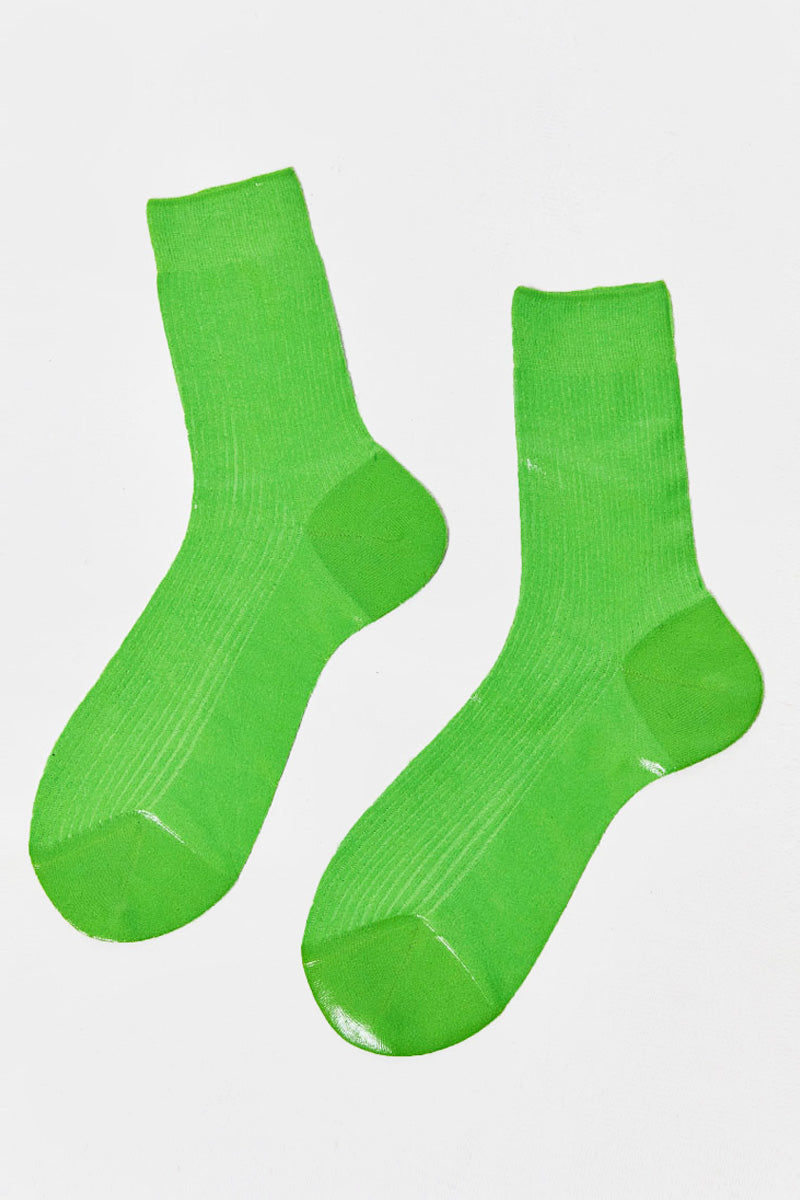 Pearlescent silk socks by Maria La Rosa.