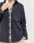 phlip plaid & fleece reversible shirt.