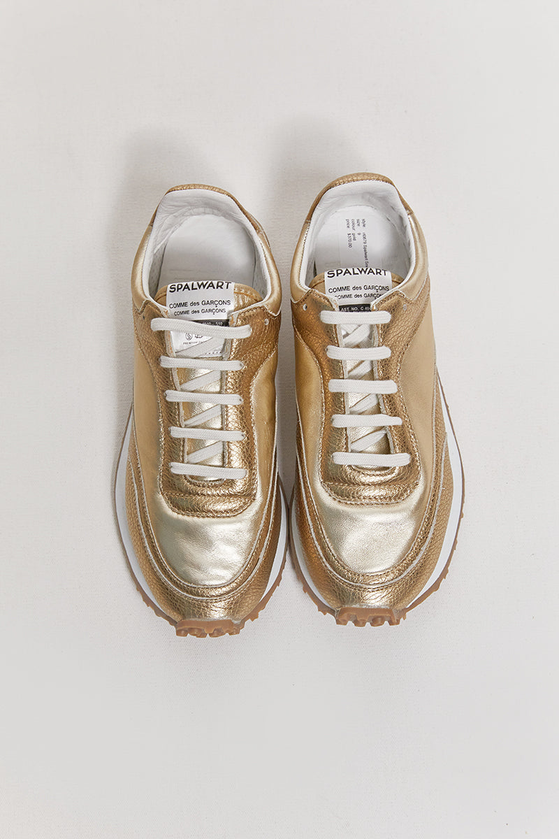 byfreer - Metallic gold Comme des Garcons x Spalwart Sneakers.