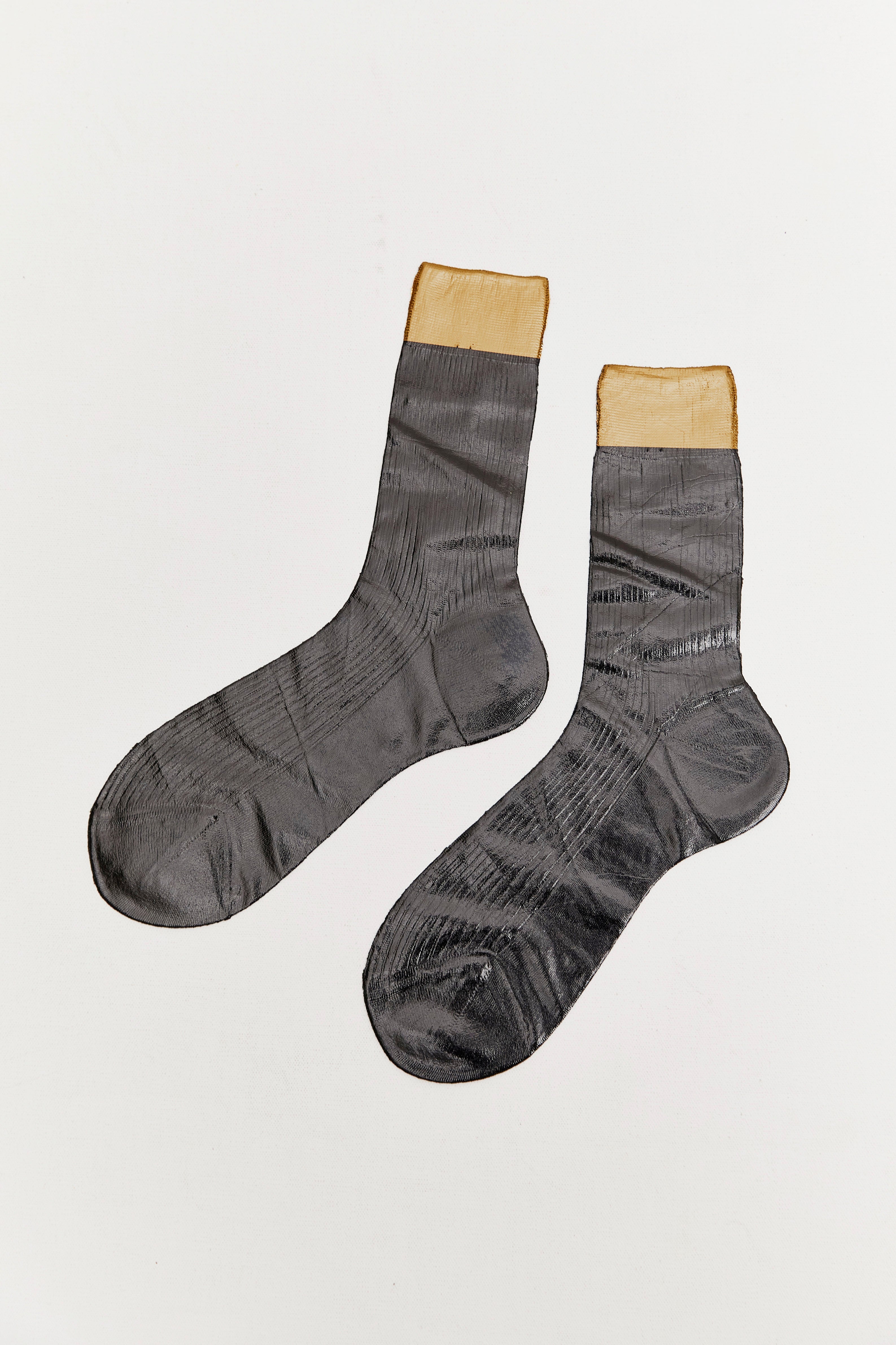 Maria La Rosa's bicolour metallic socks.