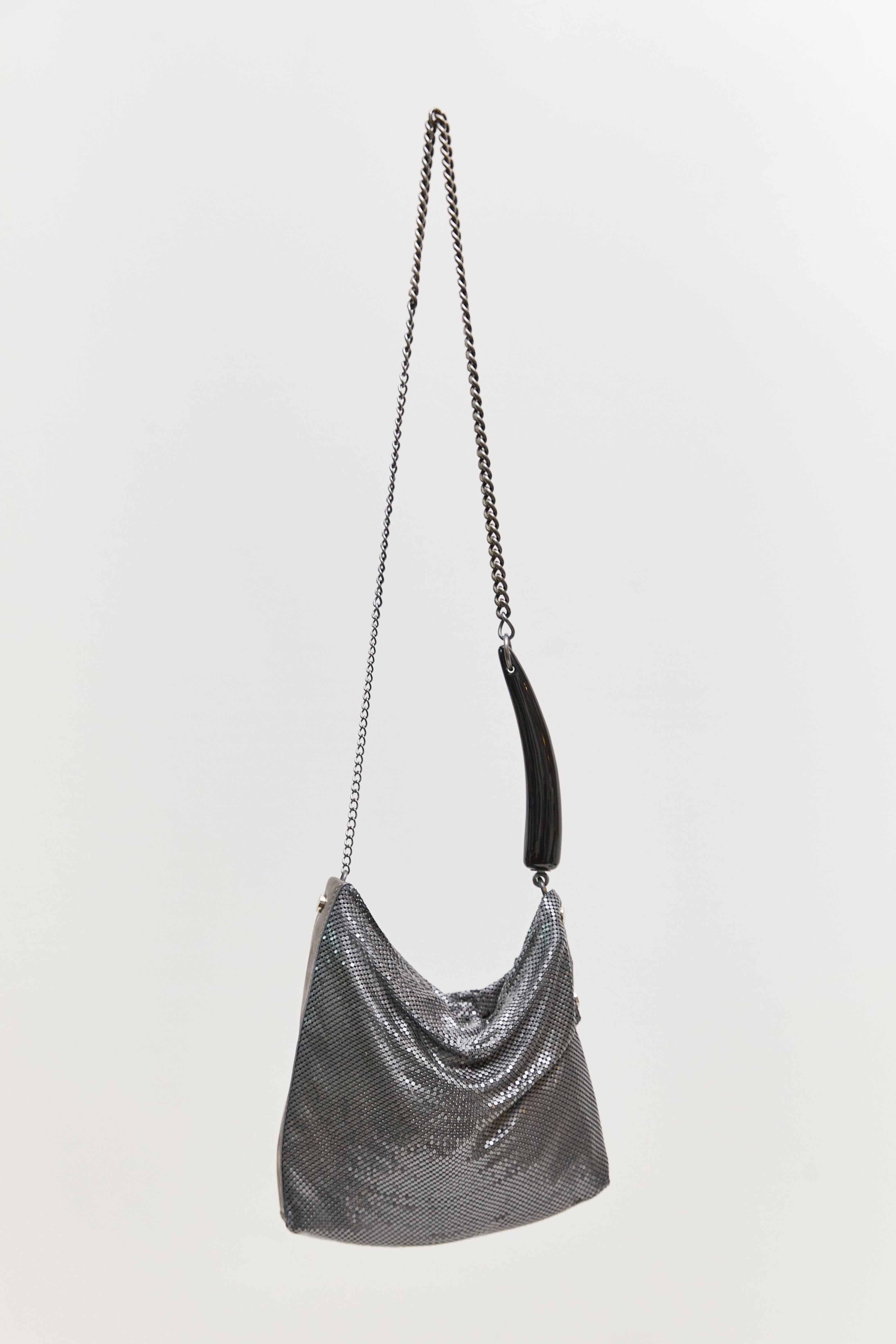 Laura B chainmail frost pleated bag.