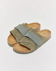 birkenstock kyoto suede thyme sandals.
