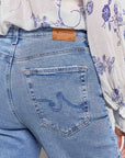 ag saige wide leg crop fray jeans.