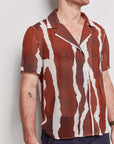 byfreer amber umber silk tearaway shirt.