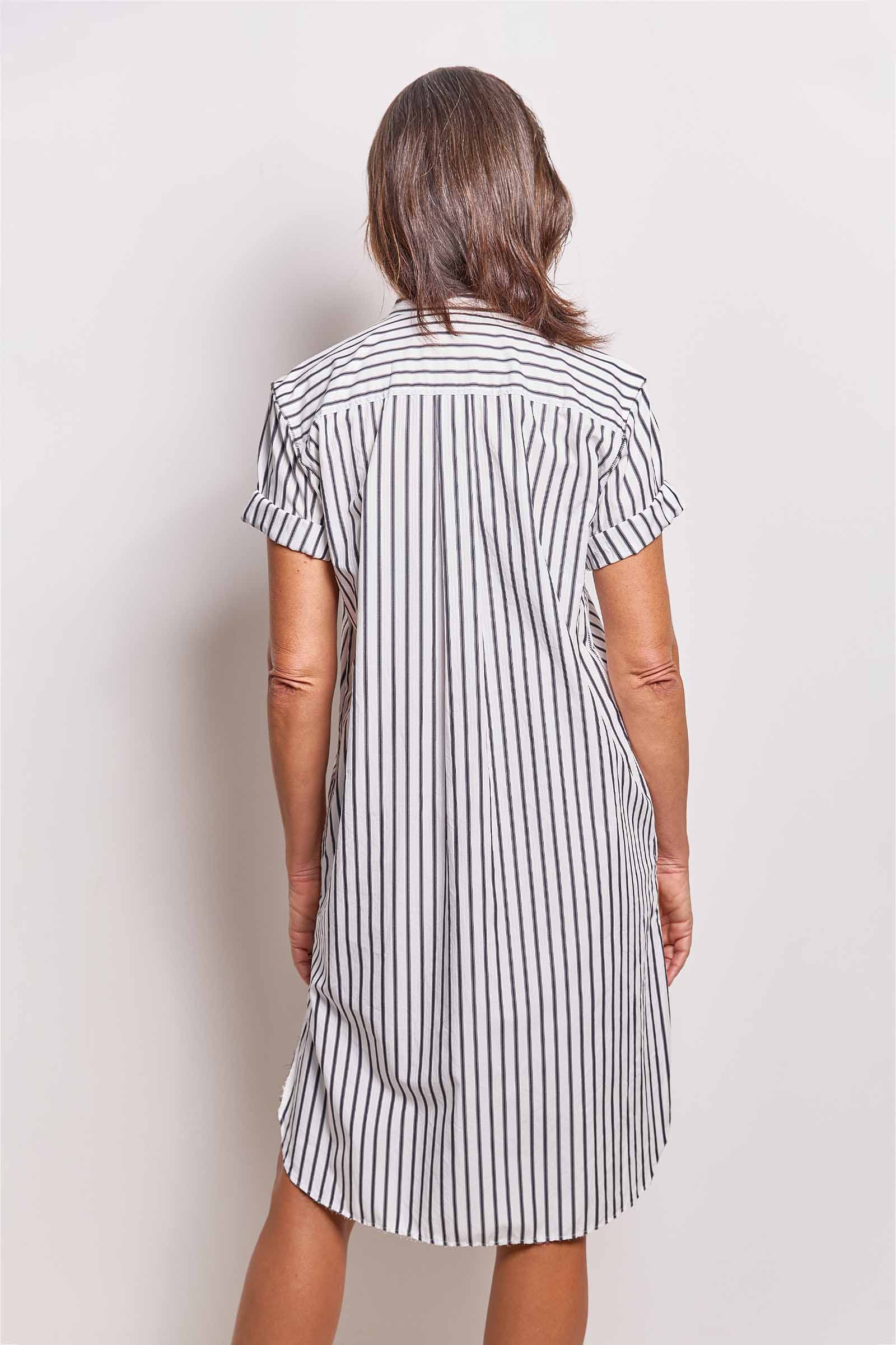 bank striped cotton shirt dress.