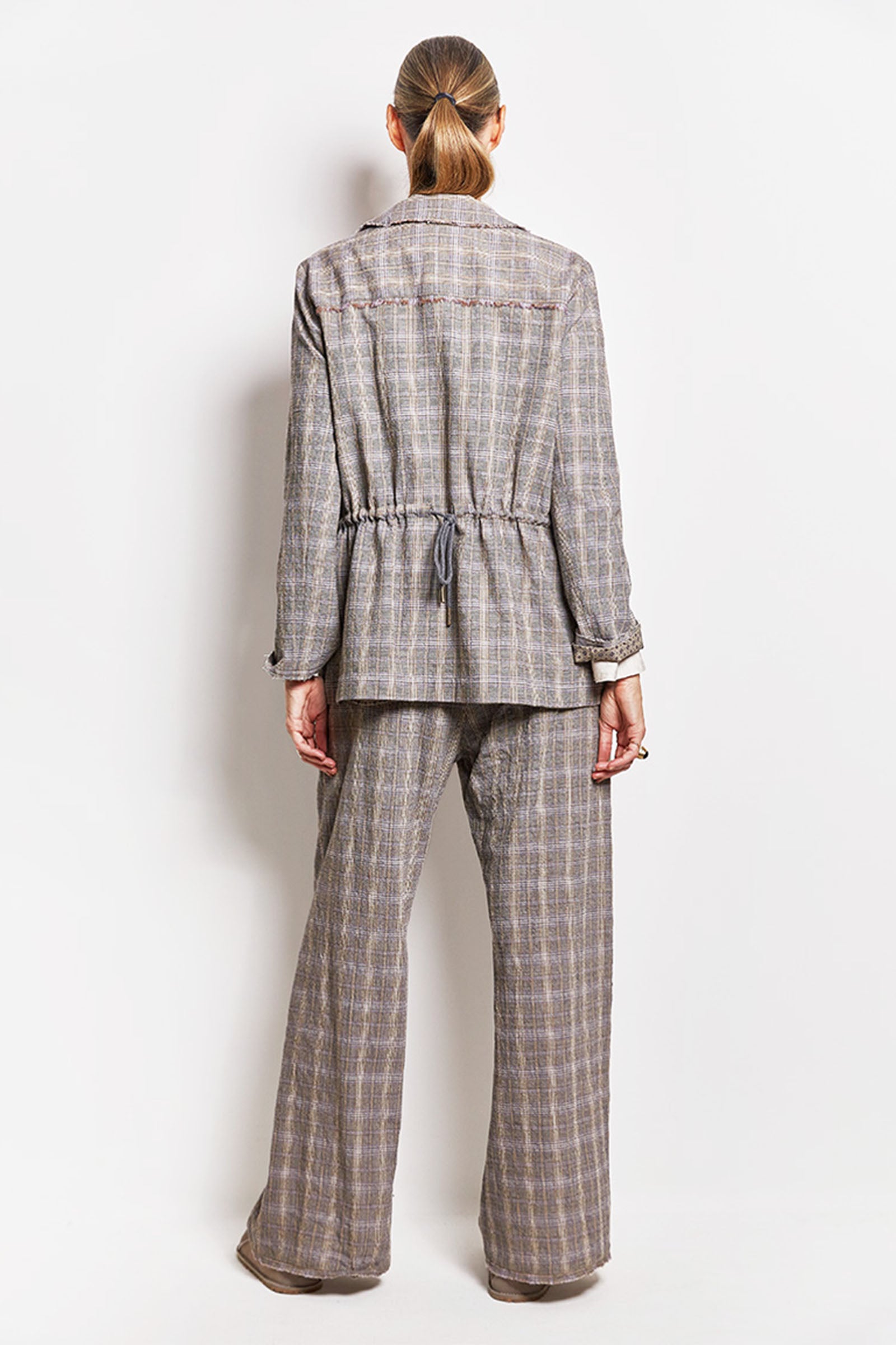 byfreer's wool check blazer suit jacket.