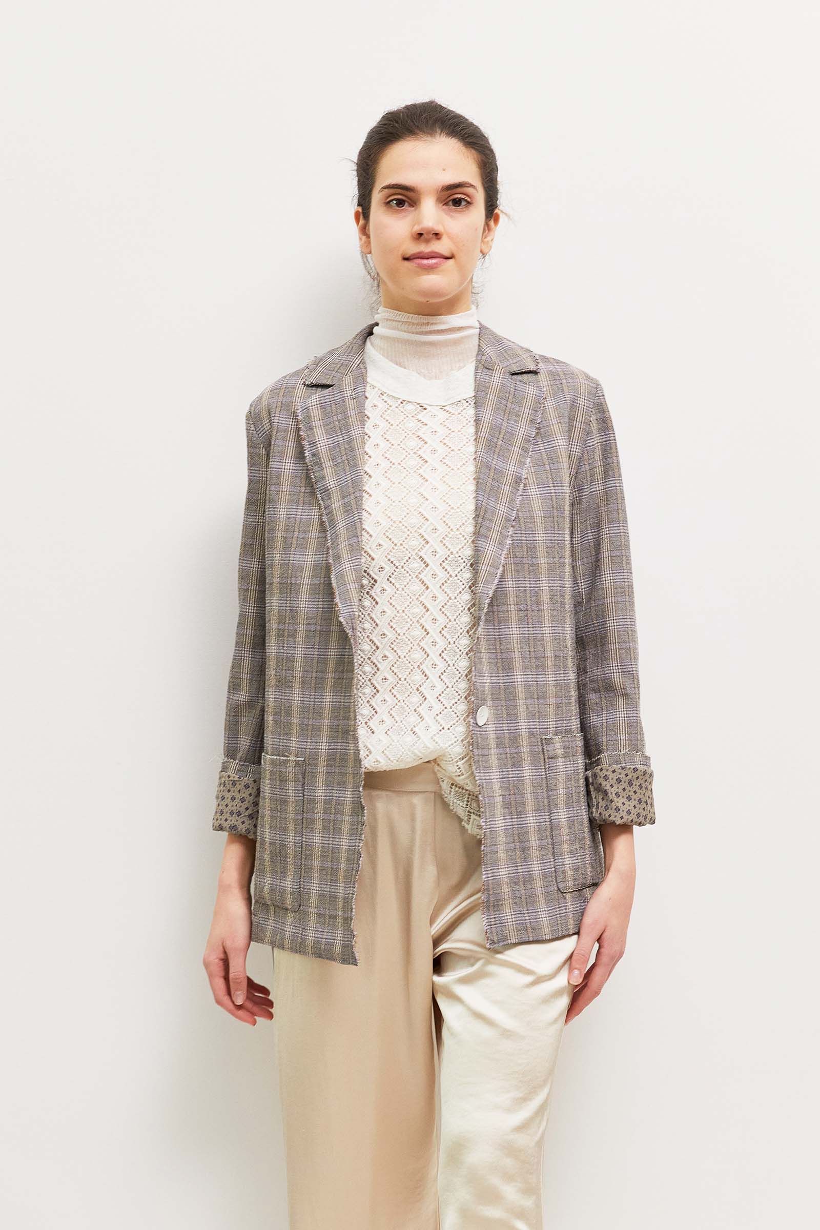 byfreer's wool check blazer suit jacket.