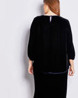 cara bell sleeve silk velvet top.