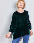 cara bell sleeve silk velvet top.