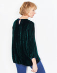 cara bell sleeve silk velvet top.