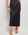 charm viscose bias satin skirt.